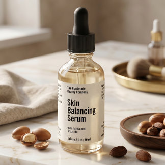 Wit Minimalistisch Cosmetica Druppelfles Etiket