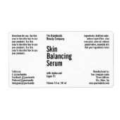 Wit Minimalistisch Cosmetica Druppelfles Etiket (Voorkant)