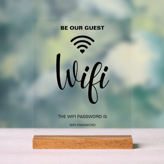 Wit Minimalistisch Eenvoudig WiFi-Wachtwoord Acryl Acryl Bord (Neutraal)