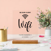 Wit Minimalistisch Eenvoudig WiFi-Wachtwoord Acryl Acryl Bord (Huwelijk)
