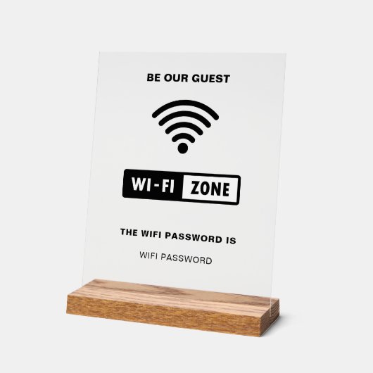Wit Minimalistisch eenvoudig wifi-wachtwoord Acryl Bord (Hoek)