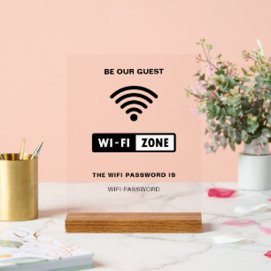 Wit Minimalistisch eenvoudig wifi-wachtwoord Acryl Bord