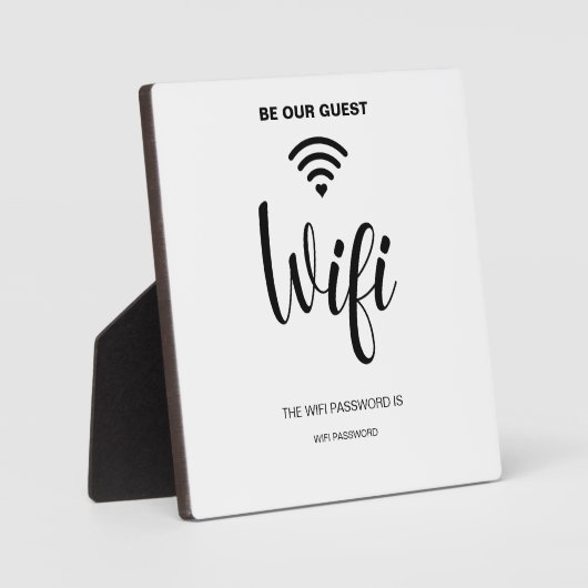 Wit Minimalistisch eenvoudig wifi-wachtwoord Fotoplaat (Voorkant)