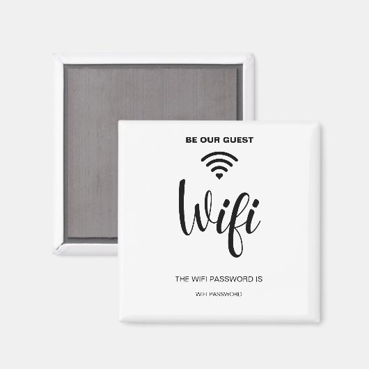Wit Minimalistisch eenvoudig wifi-wachtwoord Magneet (Voorkant / Achterkant)