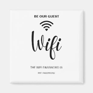 Wit Minimalistisch eenvoudig wifi-wachtwoord Magneet