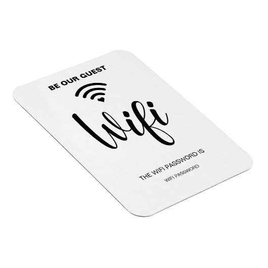 Wit Minimalistisch eenvoudig wifi-wachtwoord Magneet (Rechterzijde)