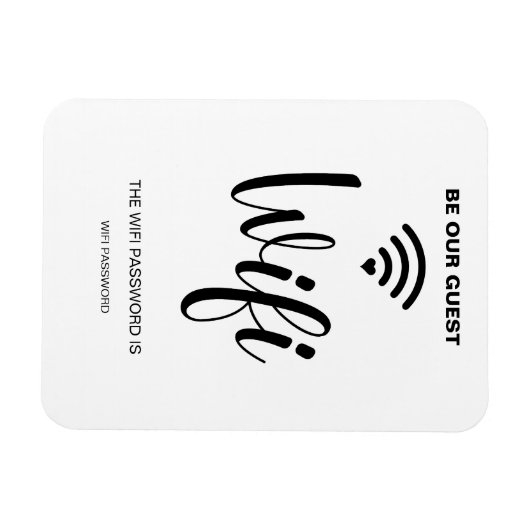 Wit Minimalistisch eenvoudig wifi-wachtwoord Magneet (Horizontaal)