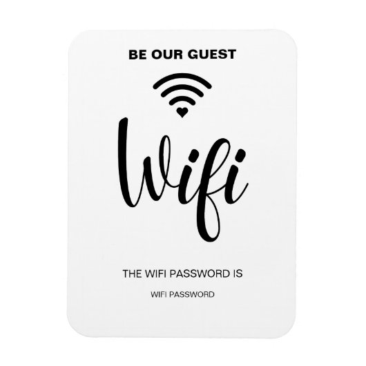 Wit Minimalistisch eenvoudig wifi-wachtwoord Magneet (Verticaal)