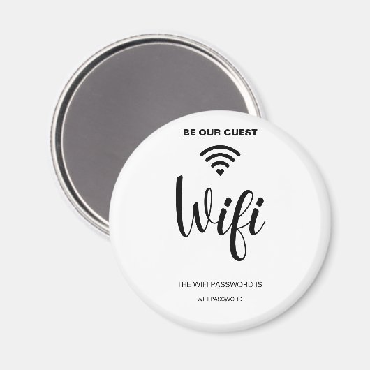 Wit Minimalistisch eenvoudig wifi-wachtwoord Magneet (Voorkant / Achterkant)