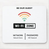 Wit Minimalistisch eenvoudig wifi-wachtwoord Muismat (Voorkant)