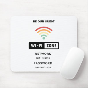 Wit Minimalistisch eenvoudig wifi-wachtwoord Muismat