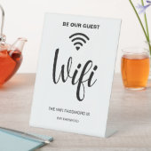 Wit Minimalistisch eenvoudig wifi-wachtwoord Reclamebord Met Voetstuk (Insitu)