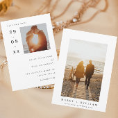 Wit Minimalistisch Eenvoudige Foto Save the Date Kaart