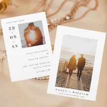 Wit Minimalistisch Eenvoudige Foto Save the Date