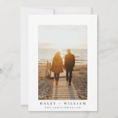 Wit Minimalistisch Eenvoudige Foto Save the Date Kaart (Achterkant)