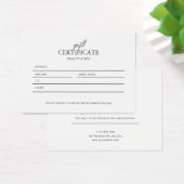 Wit Minimalistisch Elegant Beauty Cadeaubon Visitekaartje (Bureau)