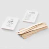 Wit Minimalistisch Elegant Huwelijksprogramma Handwaaier (Niet-gemonteerd)