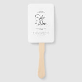 Wit Minimalistisch Elegant Huwelijksprogramma Handwaaier (Voorkant)