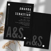 Wit Minimalistisch Elegant Monochroom Bruiloft Inv Kaart