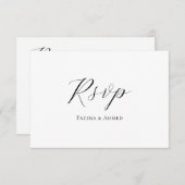 Wit Minimalistisch Elegant Moslim Bruiloft RSVP Ka (Voorkant / Achterkant)