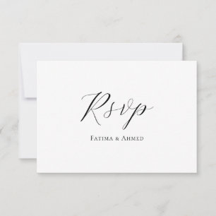 Wit Minimalistisch Elegant Moslim Bruiloft RSVP Ka Kaartje
