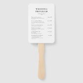 Wit Minimalistisch Elegant Trouwprogramma Handwaaier (Achterkant)