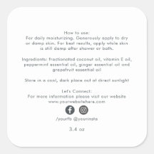 Wit Minimalistisch Etiket voor Schoonheidsproducte