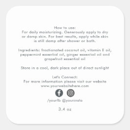 Wit Minimalistisch Etiket voor Schoonheidsproducte