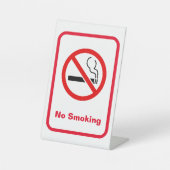 Wit Minimalistisch Geen Roken Signage Reclamebord Met Voetstuk (Voorkant)