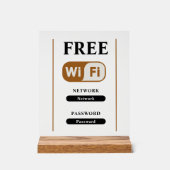 Wit Minimalistisch Gratis WiFi Metaal Acryl Sign Bord (Voorkant)
