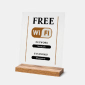 Wit Minimalistisch Gratis WiFi Metaal Acryl Sign Bord (Hoek)