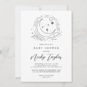 Wit minimalistisch hemels Baby shower Kaart (Voorkant)