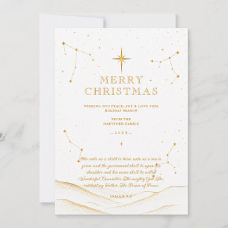 Wit Minimalistisch Hemels Kerstmis Goud TMF26 Feestdagenkaart