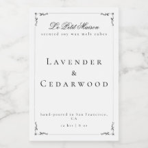 Wit minimalistisch label voor klassieke productver