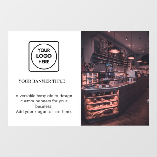 Wit Minimalistisch Logo | Eenvoudige Aangepaste Br Raamsticker (Vel)