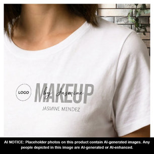 Wit Minimalistisch Logo Make-up Kunstenaar Persone T-shirt