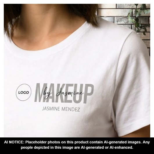 Wit Minimalistisch Logo Make-up Kunstenaar Persone T-shirt