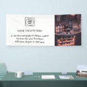 Wit Minimalistisch Logo | Modern Maatwerk Branding Spandoek (Beurs)