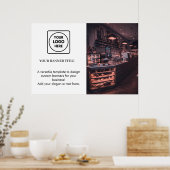 Wit Minimalistisch Logo | Moderne Eenvoudige Merki Poster (Keuken)