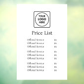 Wit minimalistisch logo | Moderne prijzenlijstweer Raamsticker (Vel 3)