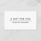 Wit Minimalistisch Modern Cadeau Certificaat Notitiekaartje (Voorkant)