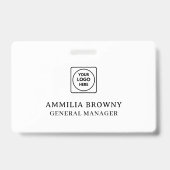 Wit Minimalistisch | Modern Hart Schoon Design Badge (Achterkant)