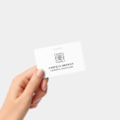 Wit Minimalistisch | Modern Hart Schoon Design Badge (Handheld)