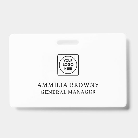 Wit Minimalistisch | Modern Hart Schoon Design Badge (Voorzijde)