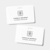 Wit Minimalistisch | Modern Hart Schoon Design Badge (Voor- en achterkant)