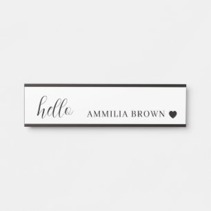 Wit Minimalistisch   Modern Hart Schoon Design Deurbordje