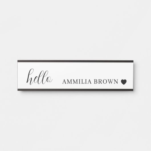 Wit Minimalistisch | Modern Hart Schoon Design Deurbordje (Voorkant)