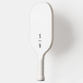 Wit Minimalistisch Modern Monogram Pickleball Paddle (Links)