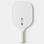 Wit Minimalistisch Modern Monogram Pickleball Paddle (Voorkant)
