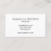 Wit Minimalistisch | Modern Professioneel Handgesc Visitekaartje (Achterkant)